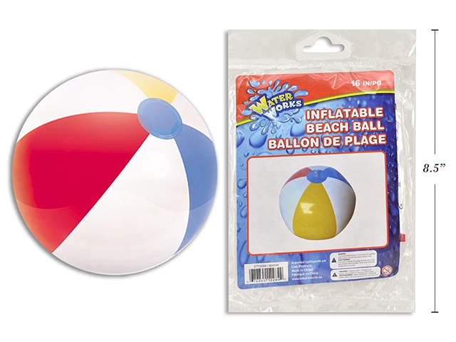 16" Inflatable Traditional Beach Ball ~ 6 panel-0
