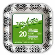 Table Accents Premium Square Paper Plates - Soak Proof - 8.5" ~ 20 per pack-0