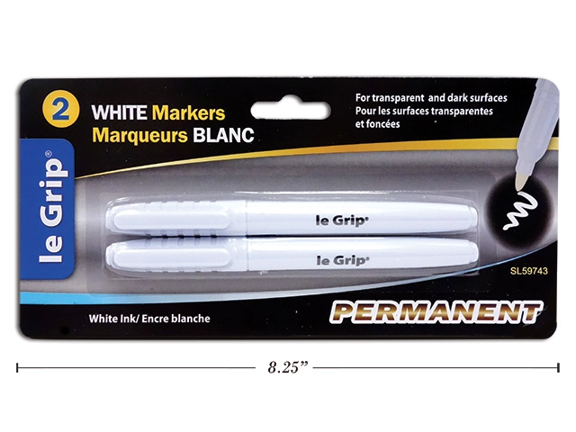 Selectum White Ink Permanent Markers ~ 2 per pack-0