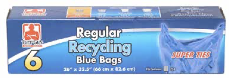 Tuff Guy Blue Recycling Bags ~ 6 per pack-0