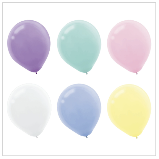Assorted Pastel Colored Balloons - 12" ~ 15 per pack-0