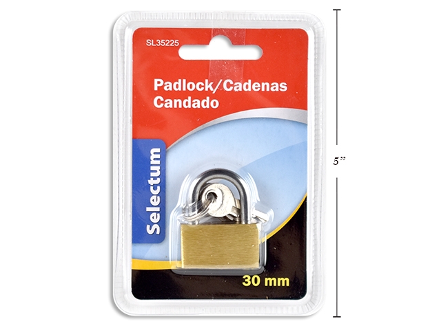 Selectum Brass Padlock with 3 Keys ~ 30mm-0