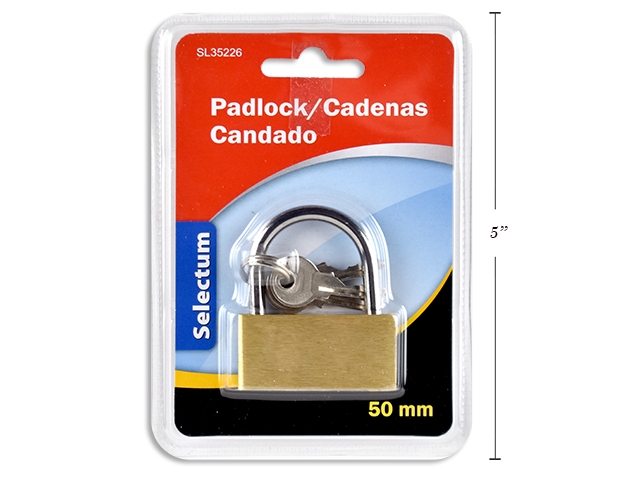 Selectum Brass Padlock with 3 Keys ~ 50mm-0