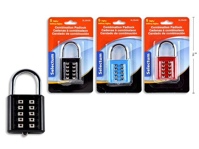 Selectum Push Button Colored Combination Padlock ~ 74 x 39 x 15mm-0