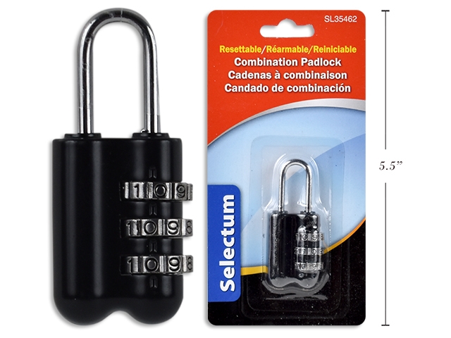 Selectum Resetable Combination Padlock ~ 3 Line Code-0