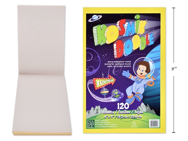 White Newsprint Doodle Pad - 120 sheets ~ 6" x 9"-0