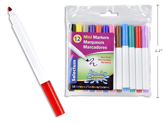 Selectum Mini Washable Markers ~ 12 per pack-0
