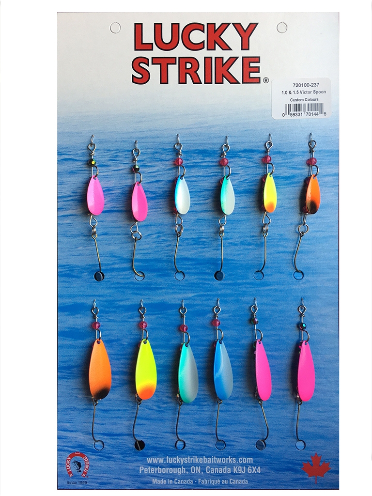 Lucky Strike Victor Spoon 1" & 1-1/2" Mixed Colors ~ 12 per pack-0