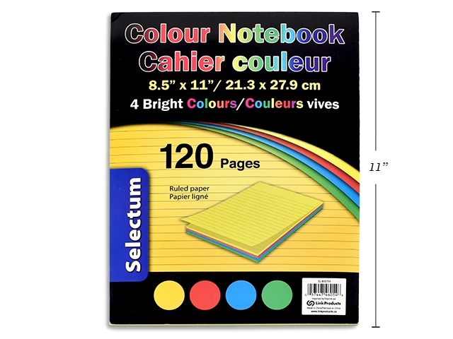 Selectum Ruled Notepad - 4 colors - 8.5" x 11" ~ 120 pages-0