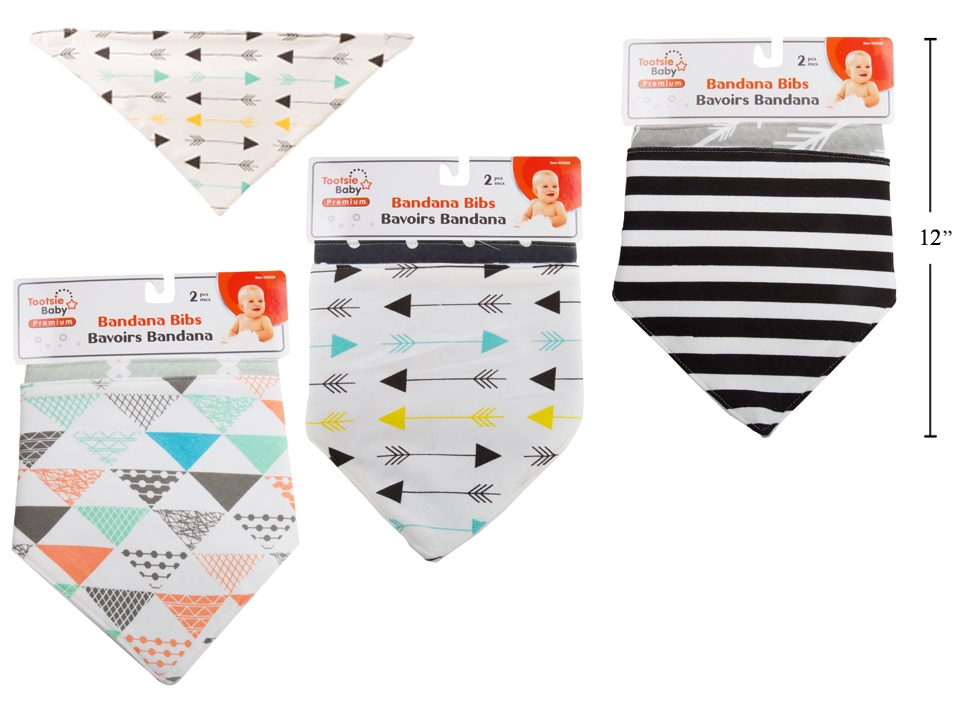 Tootsie Baby Bandana Drool Bibs ~ 2 per pack-0