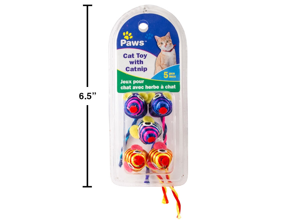 PAWS Cat Toy with Catnip ~ 5 per pack-0