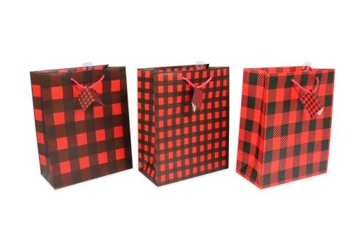 Large Gift Bag ~ Red Buffalo Plaid-0