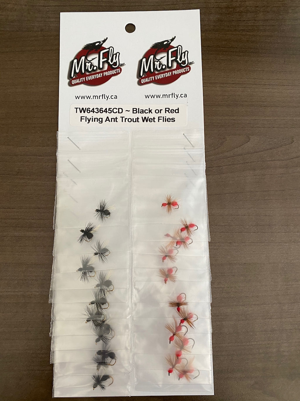 Black or Red Flying Any Trout Wet Flies ~ 24 per card-0