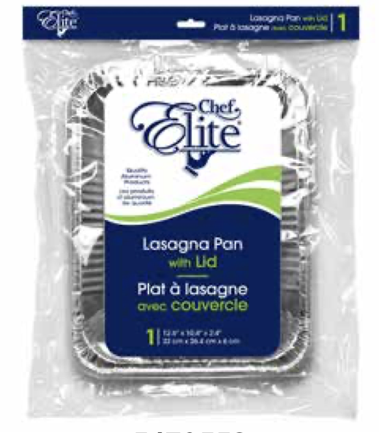 Chef Elite Lasanga Pan with Lid ~ 12.6" x 10.4" x 2.4"-0