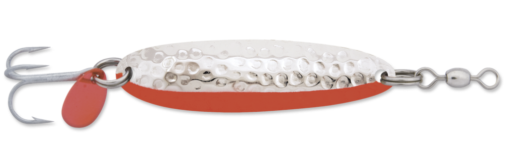 Krocodile Lure - 1/4oz ~ Hammered Chrome / Fire Side Stripe-0