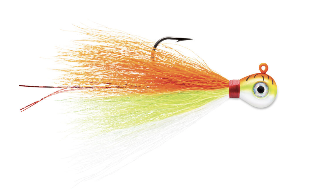 VMC BKJ Bucktail Jig - 3/8oz - 2 per pack ~ Orange Fire UV-0