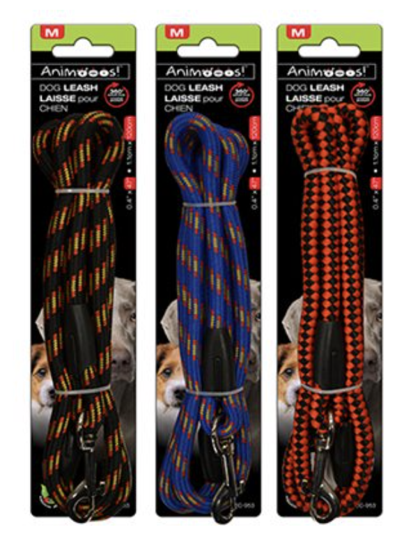 Animoos Braided Dog Leash ~ 0.4" x 47"-0