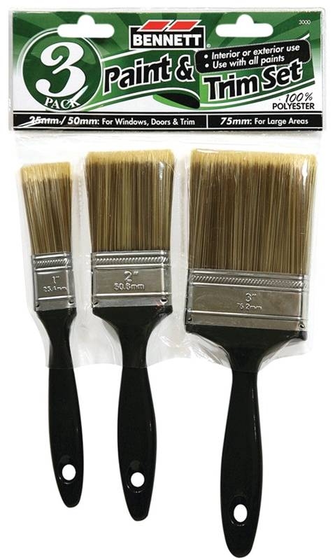 Bennett Paint & Trim Paint Brush Set ~ 3 per pack-0