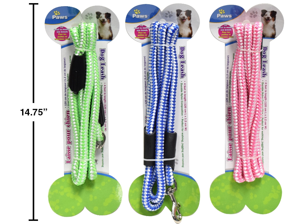 PAWS Braided Dog Leash - 4'-0