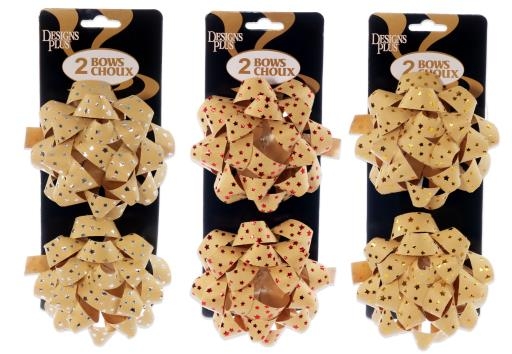 Star Bows - Kraft / Hot Stamp Stars - 4" ~ 2 per pack-0