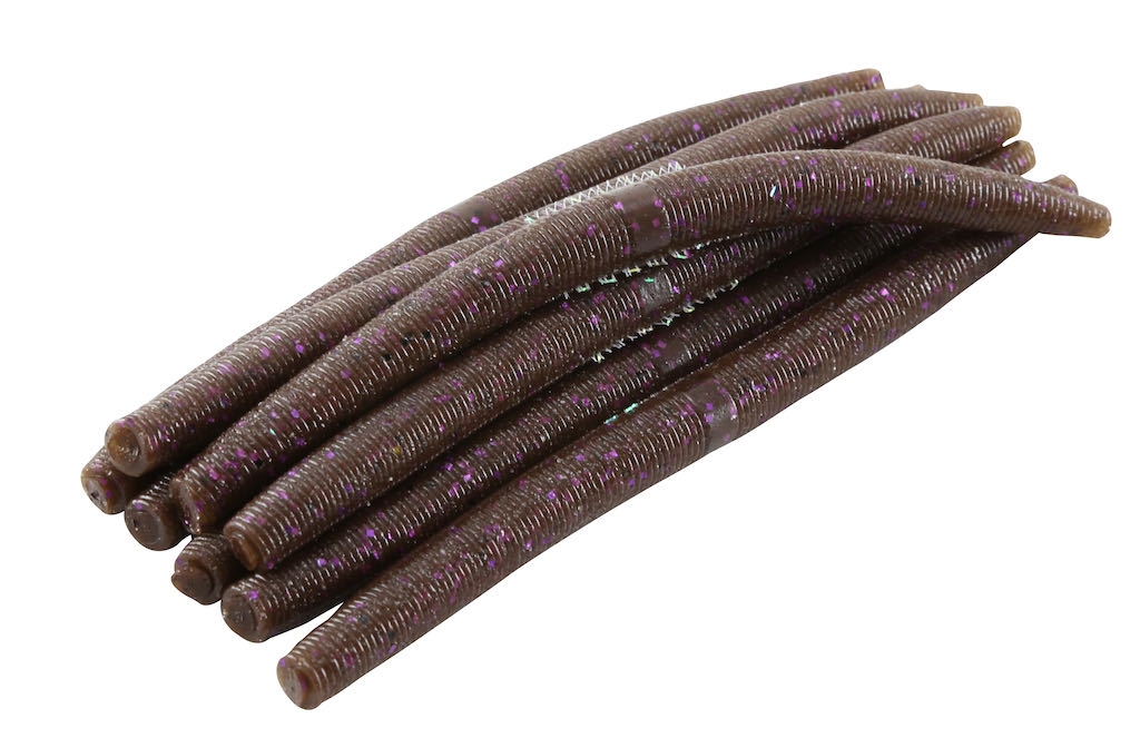 Savage Gear 3D Armor Tube Worm - 5.5", 8 pieces ~ Brown with Purple/Black Flake-0
