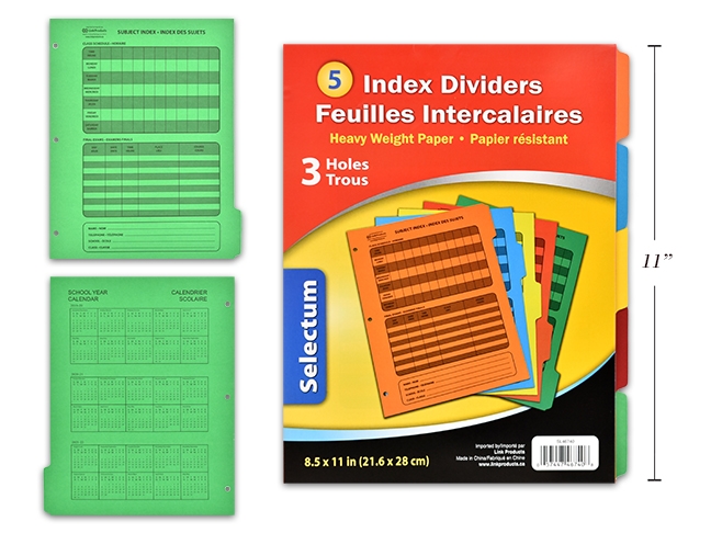 Selectum Index Dividers with Calander + Schedule ~ 5 per pack-0