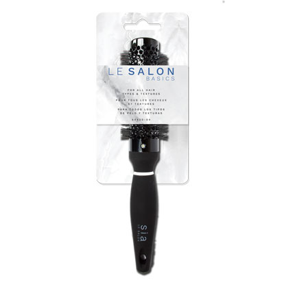 Le Salon Black Hair Brush ~ Medium Barrel Round Bristle-0