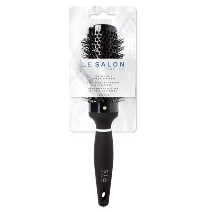 Le Salon Black Hair Brush ~ Large Barrel Round Bristle-0