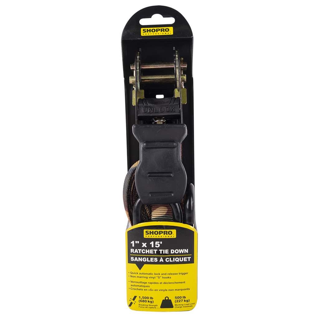ShopPro Ratchet Straps - Camouflage ~ 1" x 15'-0