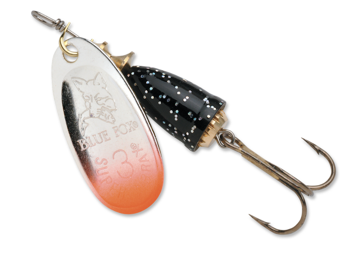 Blue Fox Classic Vibrax Spinner - Blade Size 3 - 1/4oz ~ Red Tip / Silver Flake-0