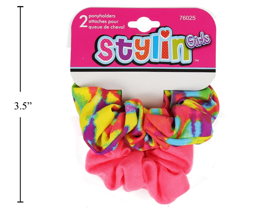 Stylin Girls Kids Bright Hair Scrunchies ~ 2 per pack-0