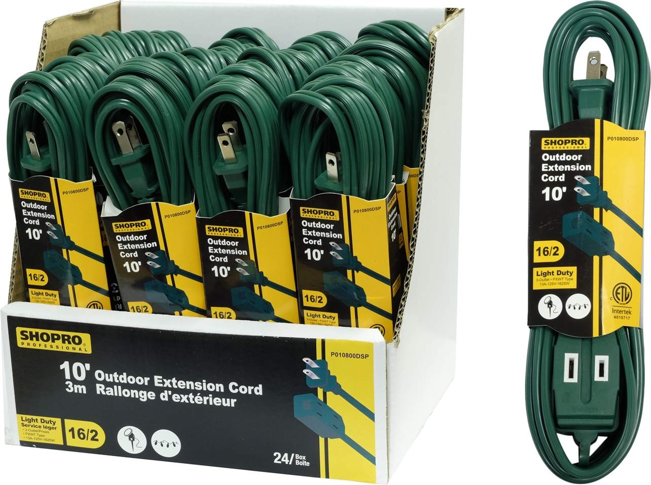 ShopPro Outdoor Green Extension Cord - Light Duty ~ 10'-0