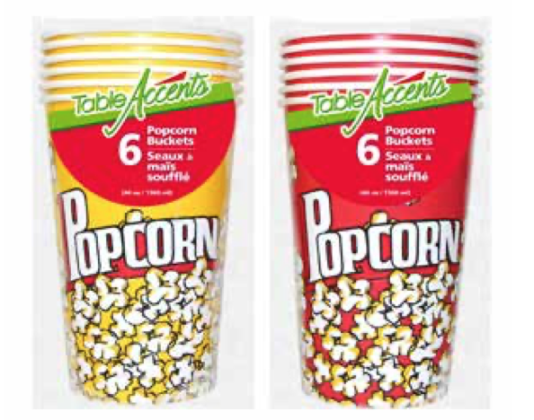 Table Accents Paper Popcorn Buckets - 46oz, 2 designs ~ 6 per pack-0