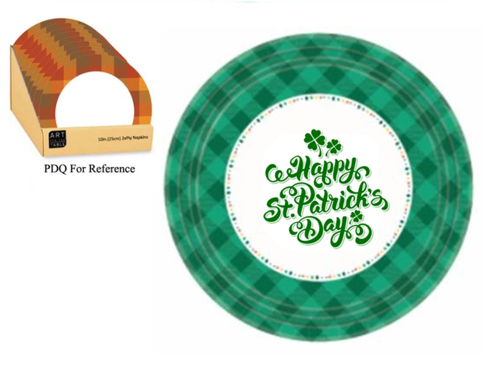 St. Patrick's Day Paper Plate - 9" Dia ~ 8 per pack-0