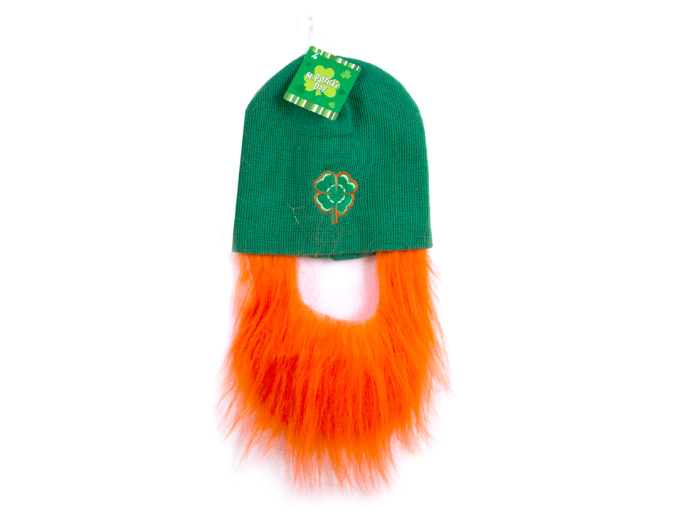 St. Patrick's Day Beanie with Detachable Beard-0