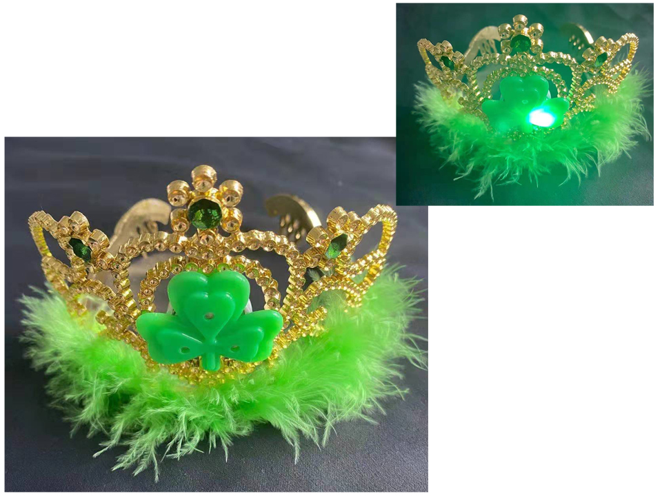 St. Patrick's Day Flashing Tiara with Feathers-0