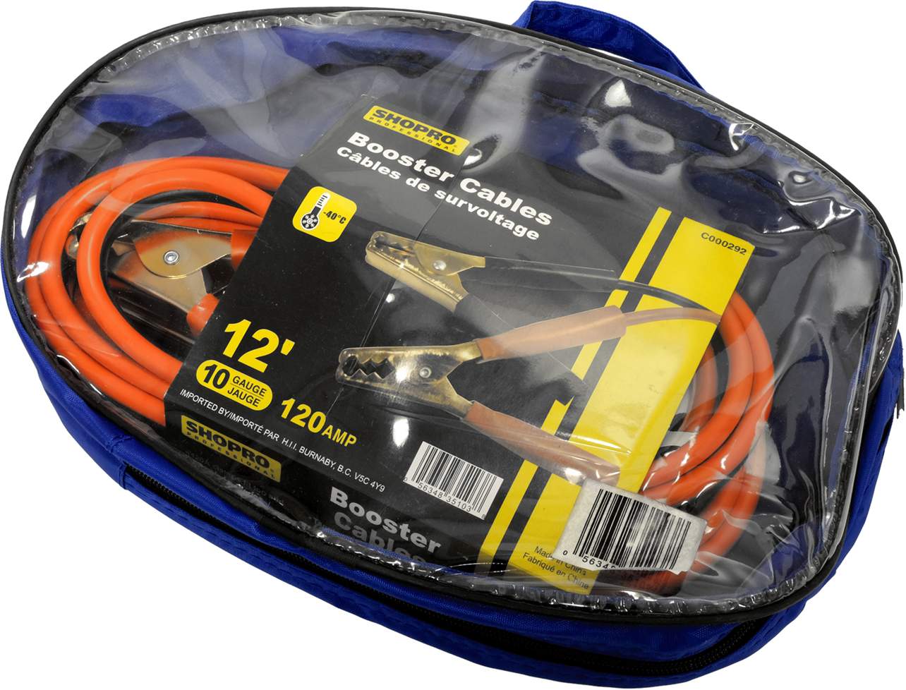 ShopPro Booster Cables, 10G ~ 12'-0