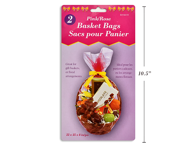 Easter Pink Basket Bag - 22" x 25" x 8" ~ 2 per pack-0
