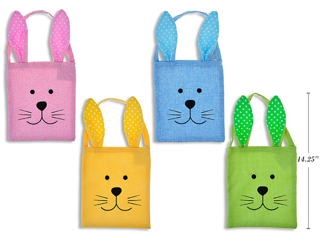 Easter Burlap Bunny Head Tote Bag ~ 14.25"H x 7.75"W-0