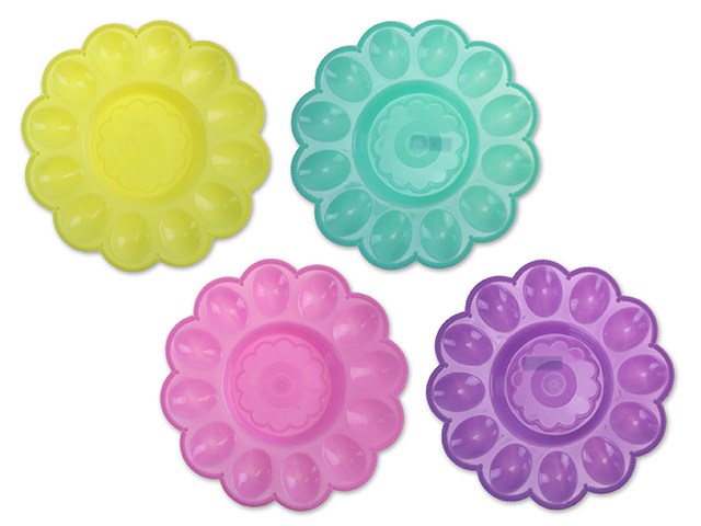 Easter Scalloped Edge 12 Cavity Egg Platter ~ 9.25"-0