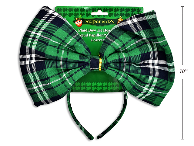 St. Patrick's Day Giant Plaid Bow Headband-0