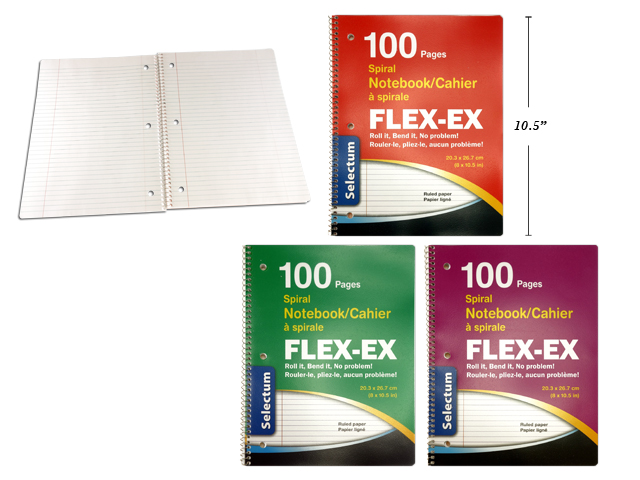 Selectum Flex-Ex Coil Notebook, 8" x 10.5" - 100 pages ~ Sleeve of 12-0
