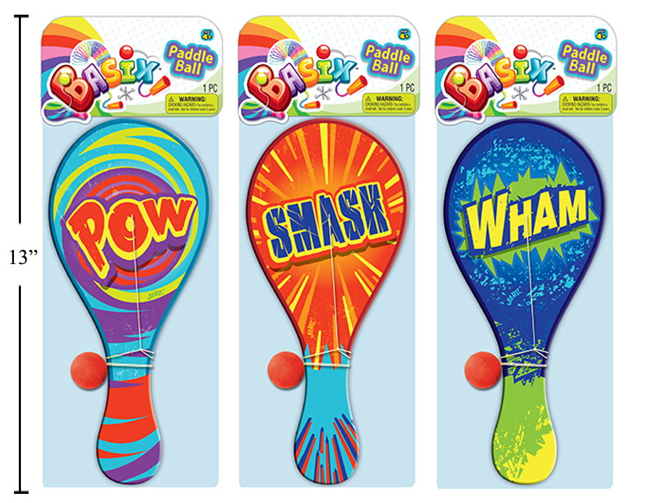 Basix Wooden Paddle Ball ~ 5" x 13"-0