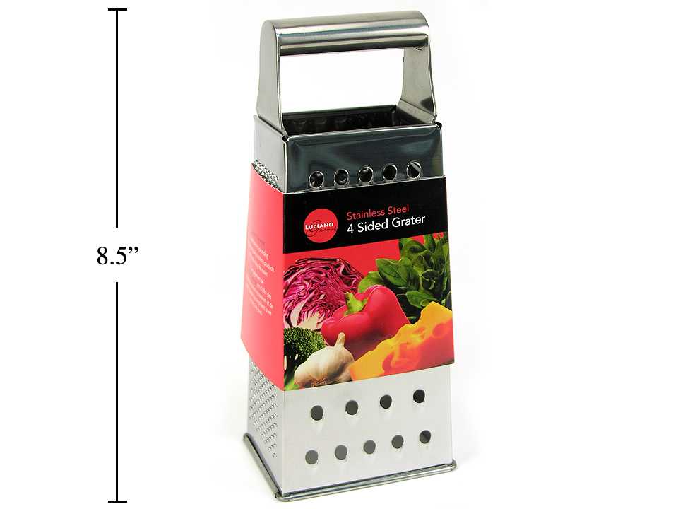 Luciano Stainless Steel 4-Sided Grater ~ 8"-0