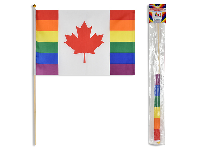 Rainbow Canada Flag ~ 12" x 18"-0