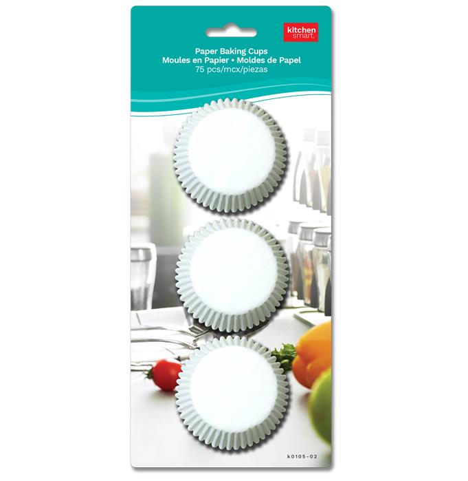 Paper Baking Cups, White - Medium ~ 75 per pack-0