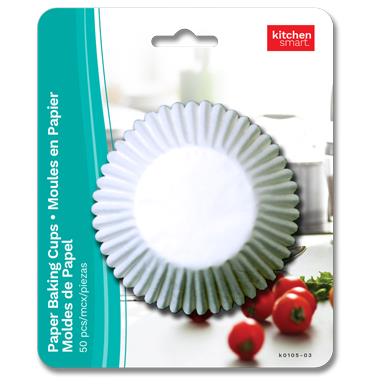 Kitchen Smart Paper Baking Cups, White - Large ~ 50 per pack-0