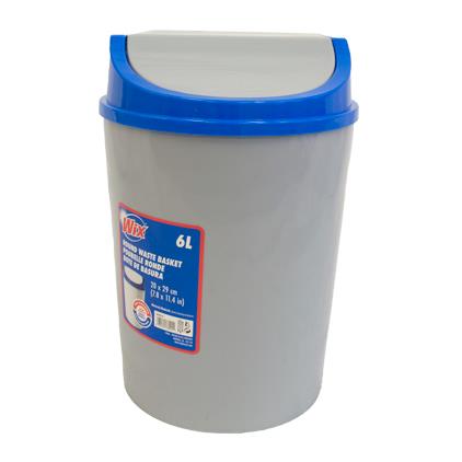 Wix Plastic Round Waste Basket with Lid ~ 6L-0