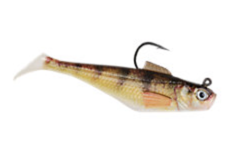 Berkley 4" Pre-Rigged Swim Shad - HD Yellow Perch ~ 3 per pack-0