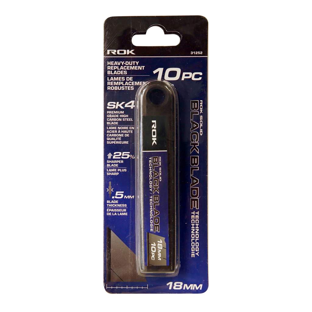 ROK Heavy Duty Utility Knife Replacement Blades - 10/pk ~ 18mm-0